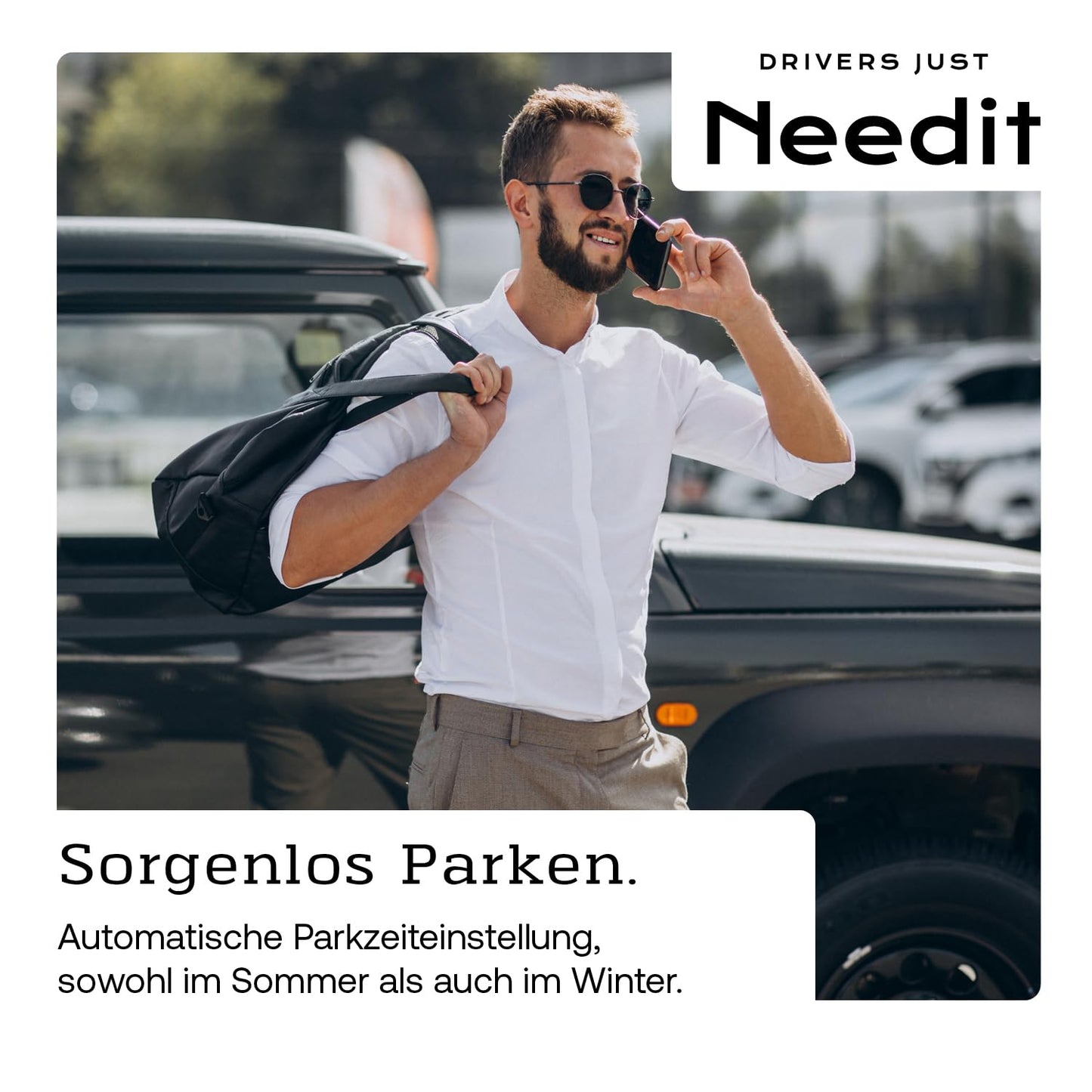 Needit Park Micro Solar Electronic Parking Disc [NEW Model 2025] I infinite energy, zero battery change | the only parking disc in Germany with an integrated rechargeable battery | blue - 9020