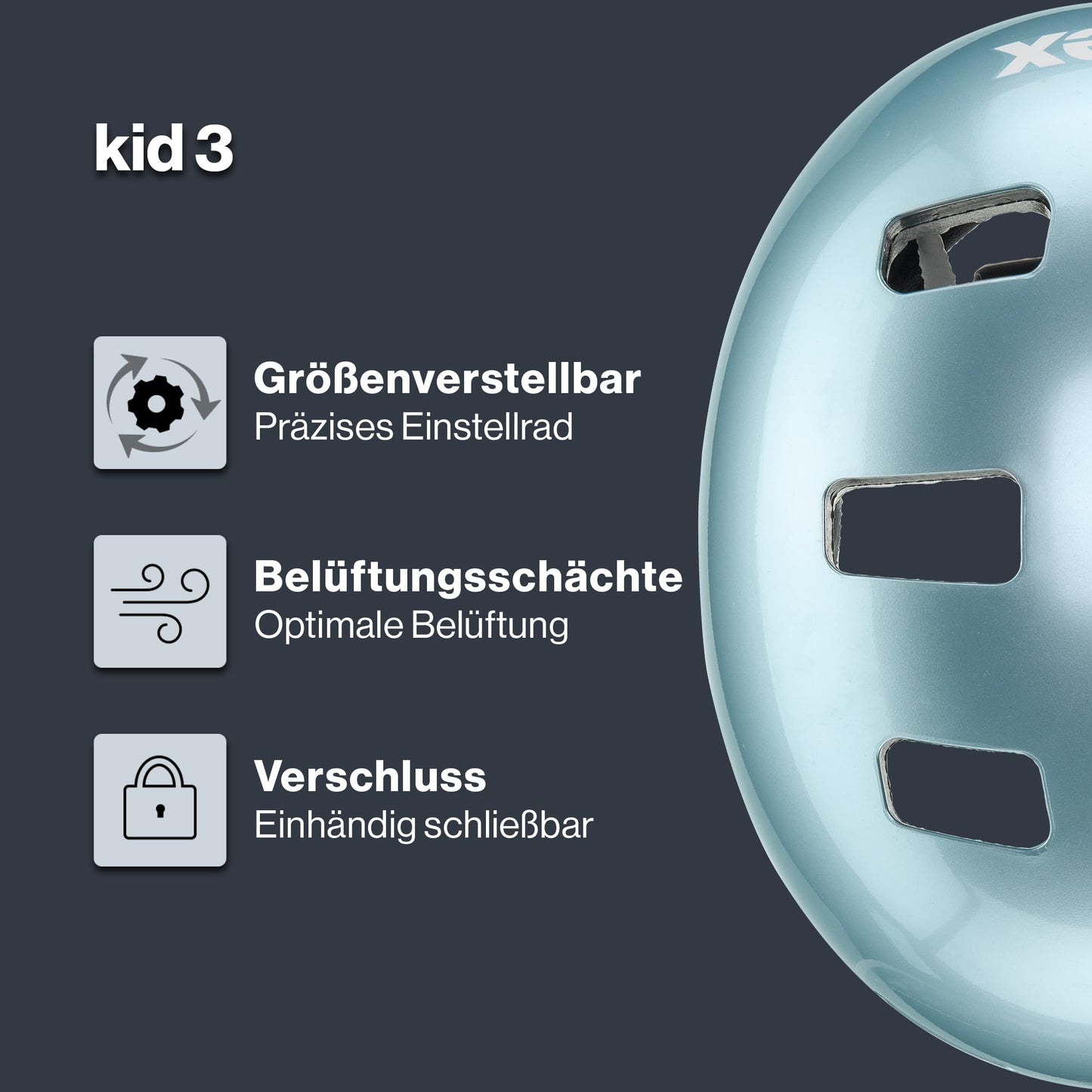 uvex Kid 3 - robust bicycle helmet for children - individual size adjustment - optimized ventilation - cloud white - 51-55 cm - S4148193715