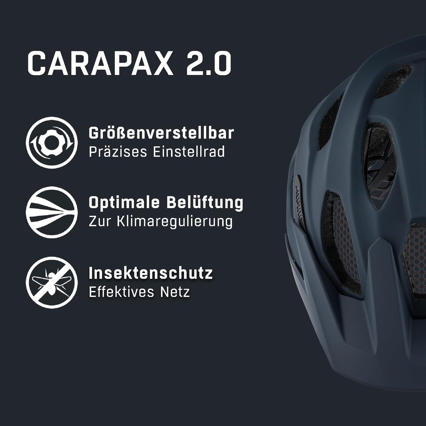 ALPINA Carapax 2.0 MTB bicycle helmet, Navy Smoke Blue, 52-57 cm - A9725