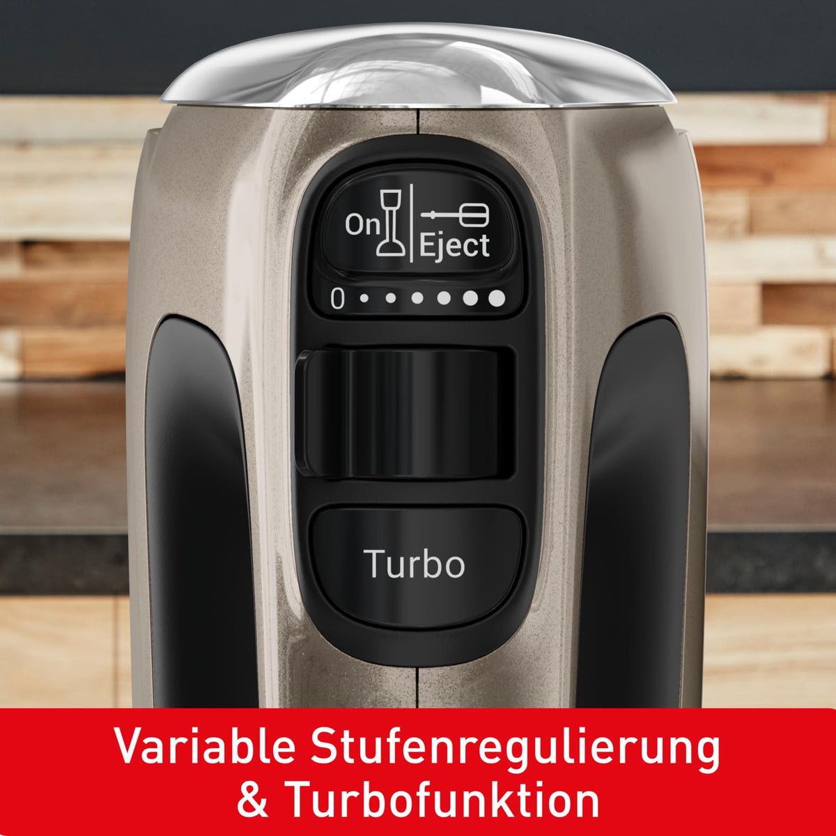 Tefal Power Mix Silence Mixer de mână, 600 Watt, regulator de viteză variabil, funcție Turbo și de ejectare, motor extrem de silențios, aparat de amestecat inclusiv 2 teluri și 2 cârlige de frământat, gri, HT650E38
