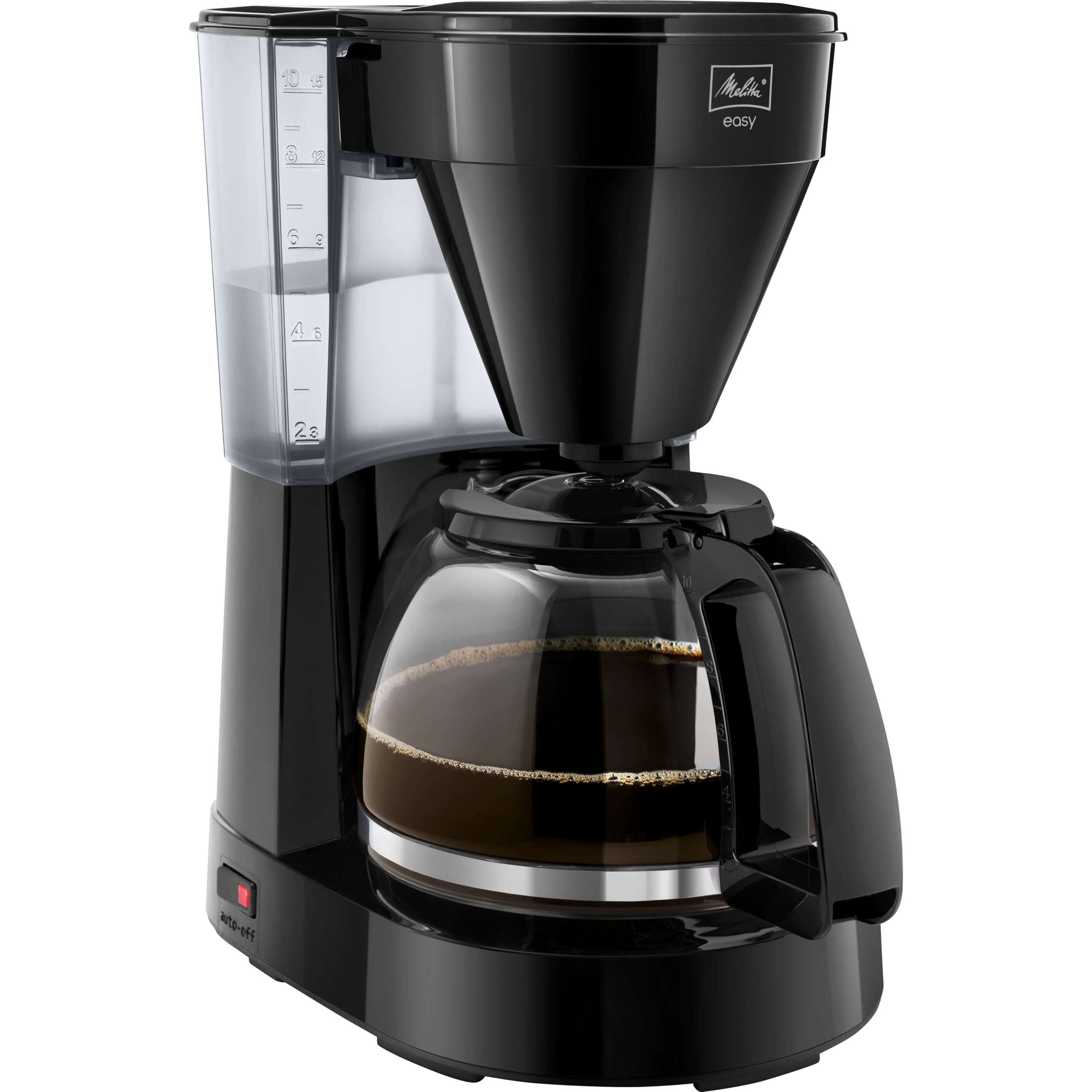 Melitta Easy – filter coffee machine with glass jug, for up to 10 cups of coffee, in black - 1023-02