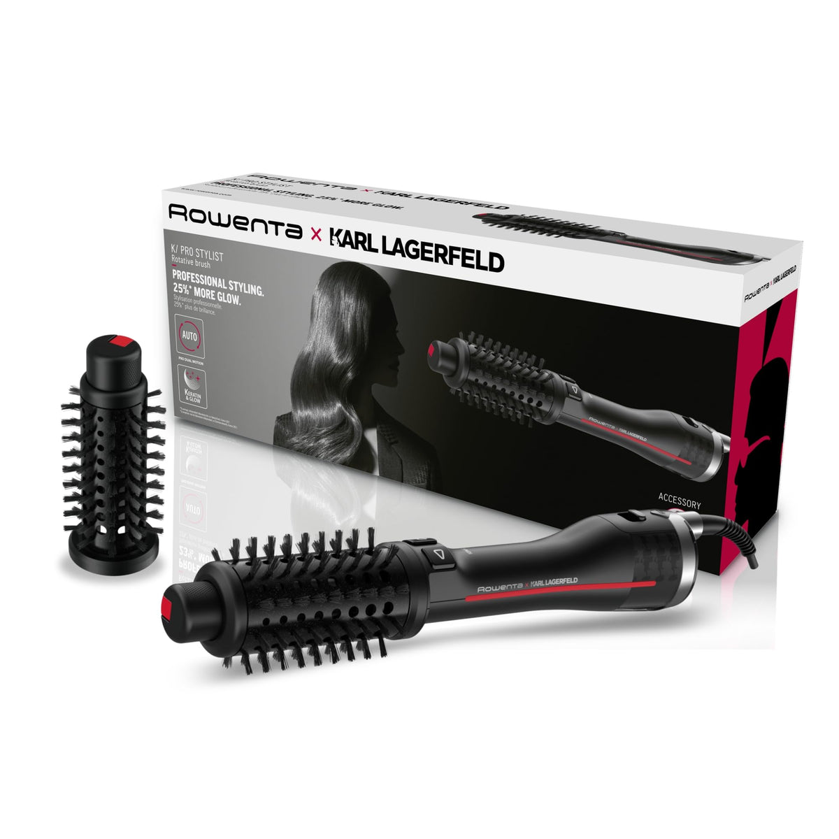 Rowenta x Karl Lagerfeld K/Pro Stylist rotating hot air brush CF961L