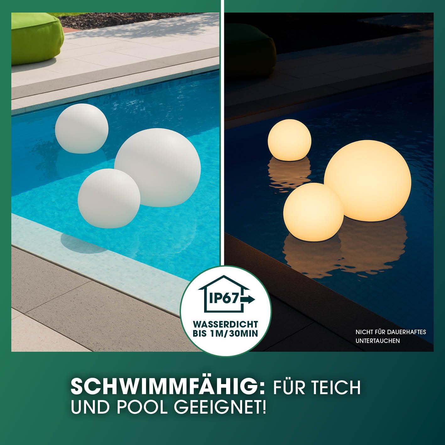 EASYmaxx LED solar light with remote control | 3 cold white lights - balls with solar operation & color changing | dimmable brightness levels, 12 colors & 5 light modes | including ground spike & insulation sensor - Solar-LED