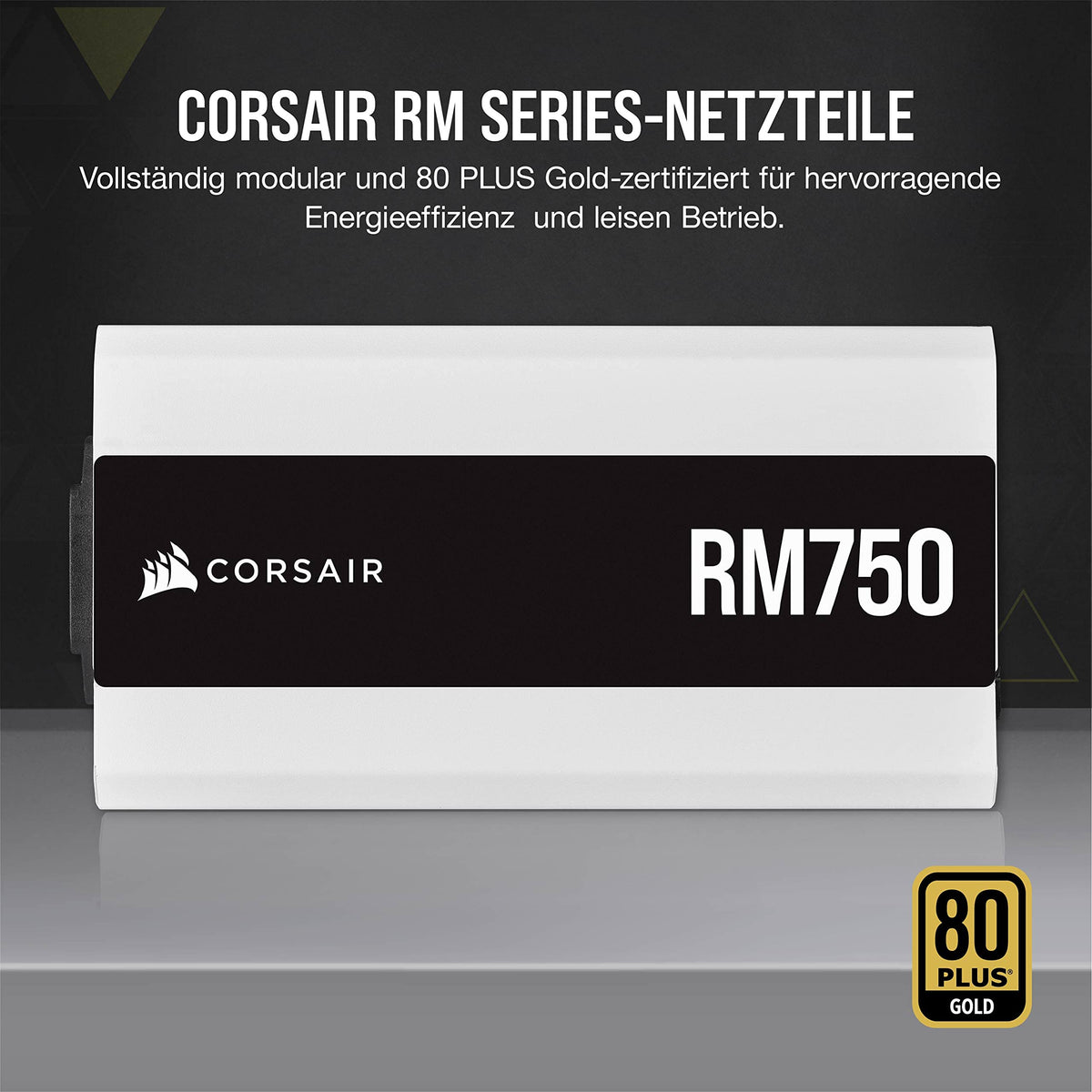 Corsair RM750 (2021), RM Series, 750 Watt 80 Plus Gold Fully Modular ATX Power Supply (Three EPS12V Connectors, Quiet Operation, Zero RPM Fan Mode, Capacitors Rated for 105 °C) White - CP-9020231-EU