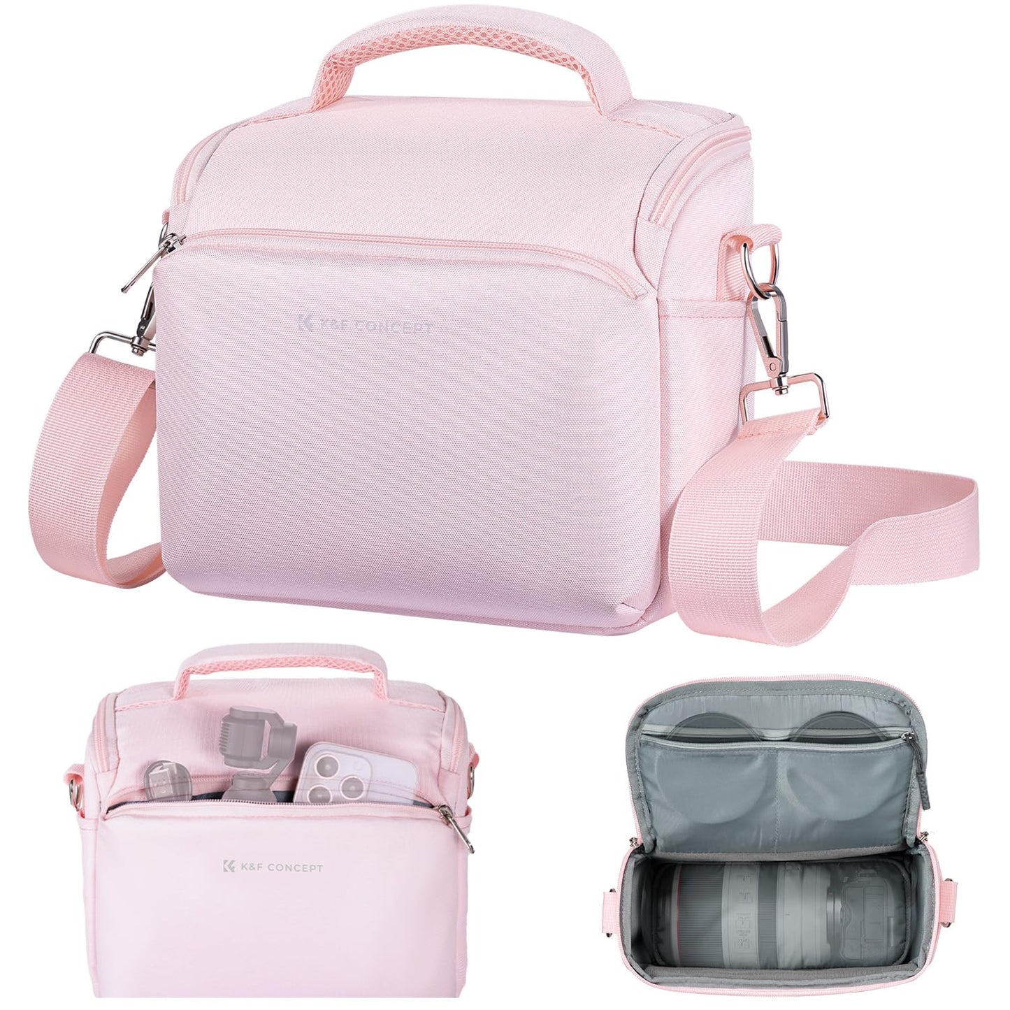K&F CONCEPT Camera Backpack Camera Bag, SLR Bags Shoulder Bag, Camera Bag Liner Bag, Photo Bag for Photographers Suitable for Daily Use (Pink) - JPKF13.179V2US