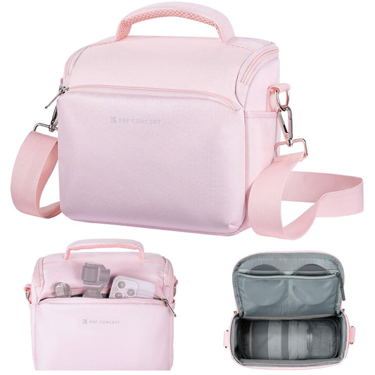 K&F CONCEPT Camera Backpack Camera Bag, SLR Bags Shoulder Bag, Camera Bag Liner Bag, Photo Bag for Photographers Suitable for Daily Use (Pink) - JPKF13.179V2US