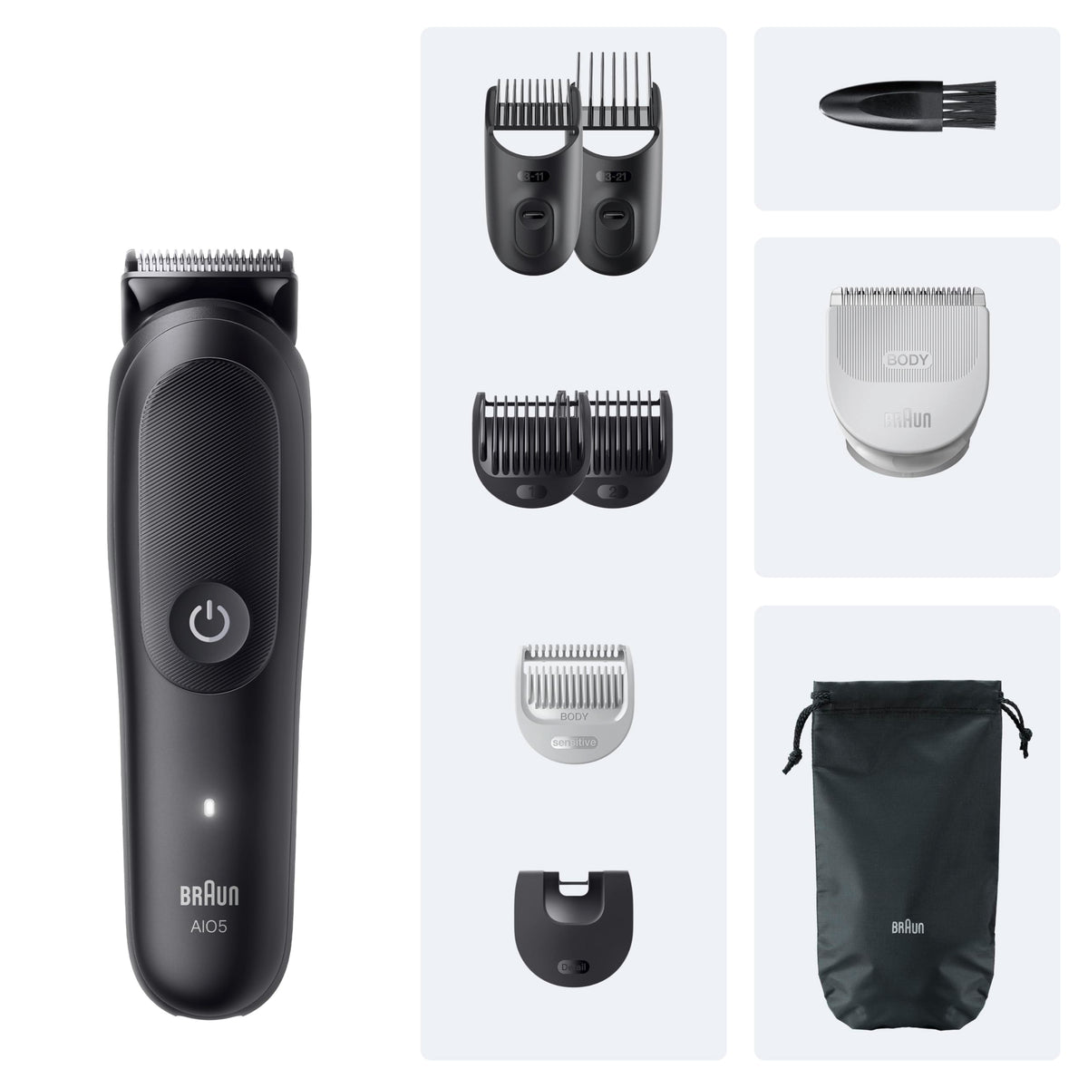 Braun Multigroom All-in-One Series 5, 9-in-1 Trimmer-Set, AIO5540, Negru - 7500435245029