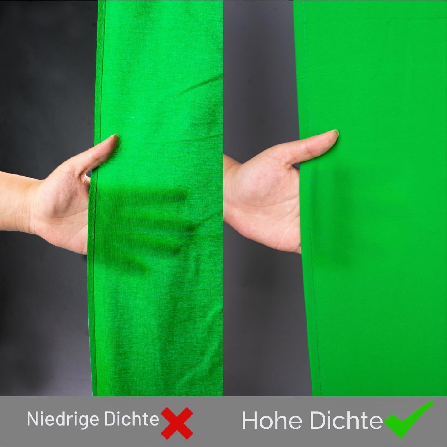 EMART 3x3m Green Screen Green Background Polyester Green Chromakey Green Screen Foldable with 4 Clip for Photography, Zoom, Interviews, Live Stream - EM-P1010-G