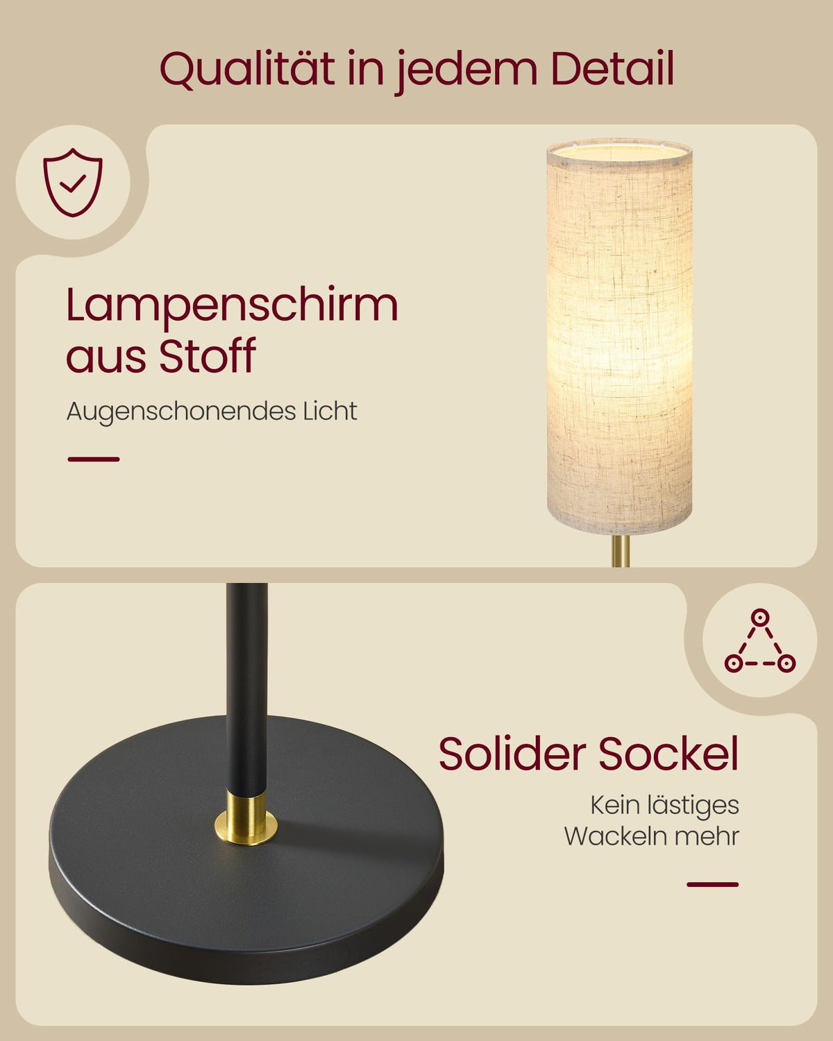 VASAGLE lampă de podea living, 148 cm lampă de citit - LFL022BD02
