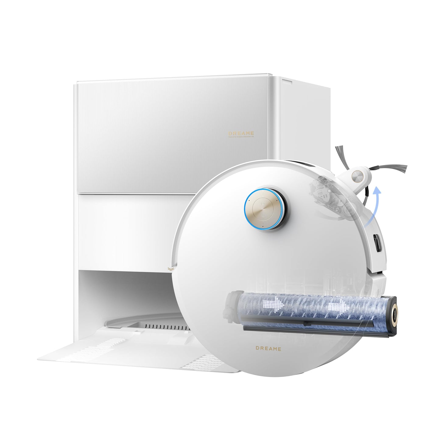 dreame Aqua10 Ultra Roller Complete vacuum robot with wiping function, 30,000Pa suction power, 8 cm obstacle clearance, self-cleaning of the rollers, automatic emptying, intelligent voice control - RLH71DE-1