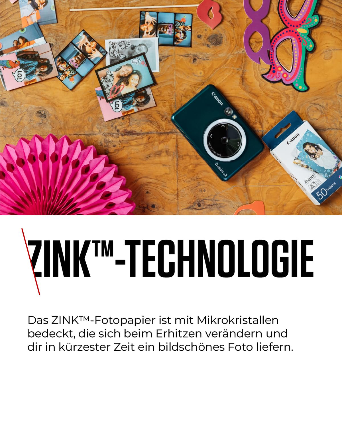 Canon Zink™ Photo Paper - Self-Adhesive 2x3" Photo Paper (50 Sheets) - Print cell phone photos for personalized stickers - Zoemini - Zoemini ZINK