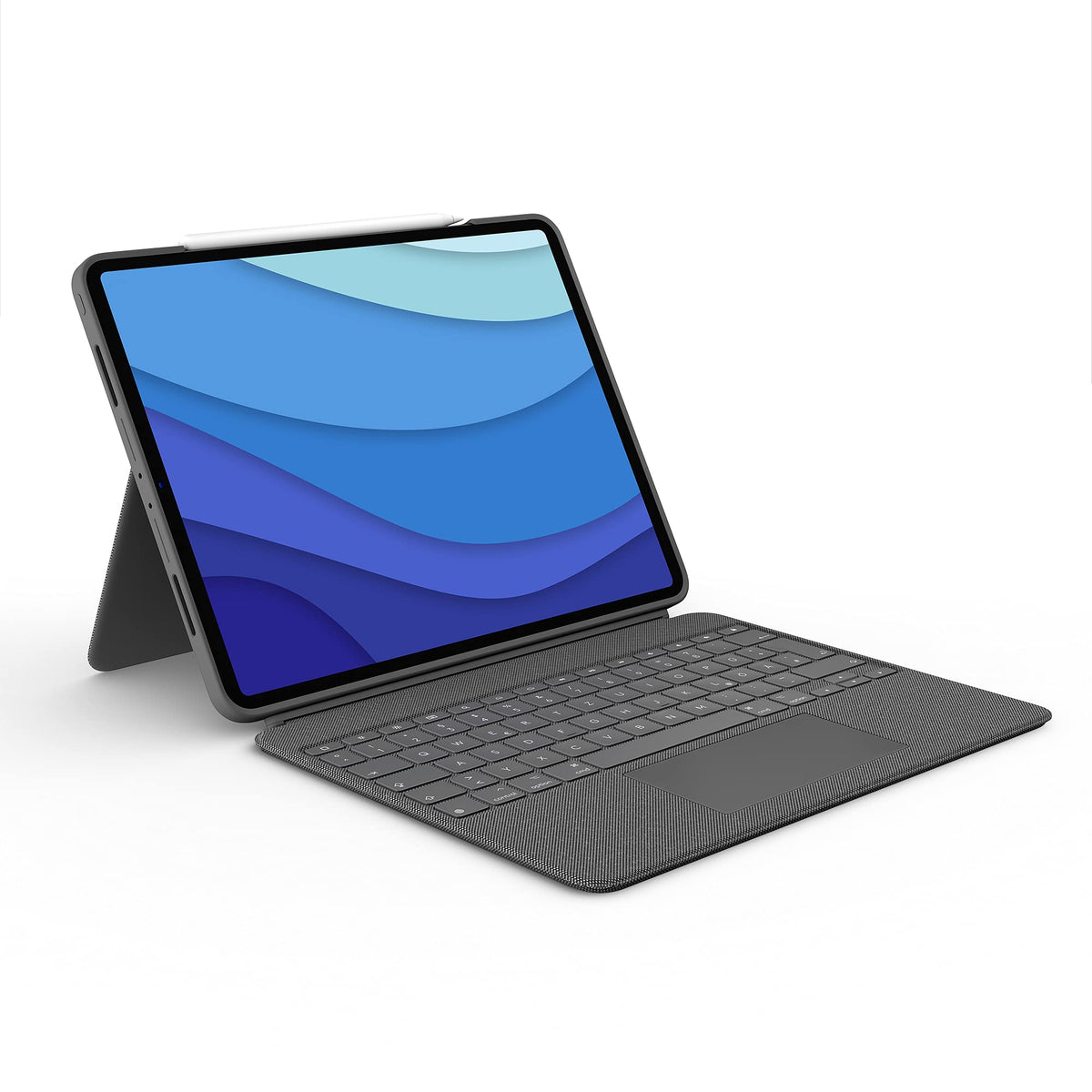 Logitech Combo Touch iPad Pro 12.9 (5th Gen - 2021) Keyboard Case, detachable keyboard with backlight, click-anywhere trackpad, Smart Connector, German QWERTZ layout - Gray G335