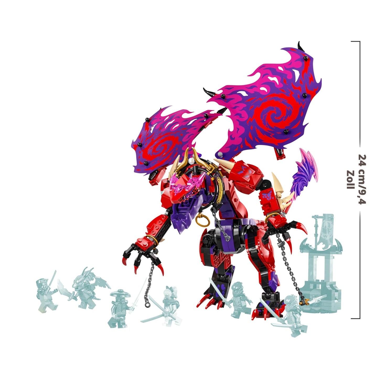 LEGO NINJAGO Chaos Dragon Thundertooth - toy with 6 ninja minifigures - role play building set for boys and girls aged 8 and up - gifts for fans of the TV series Rise of the Dragons 71832