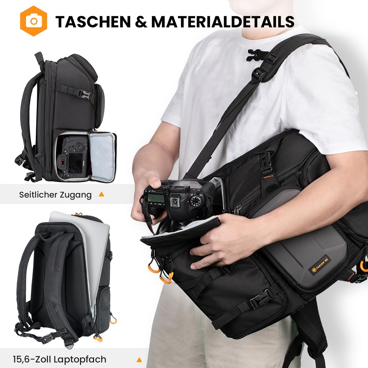 TARION Camera Backpack, Waterproof Photo Backpack SLR DSLR Backpack Camera Bag for Digital SLR Cameras (PBl) - PBL