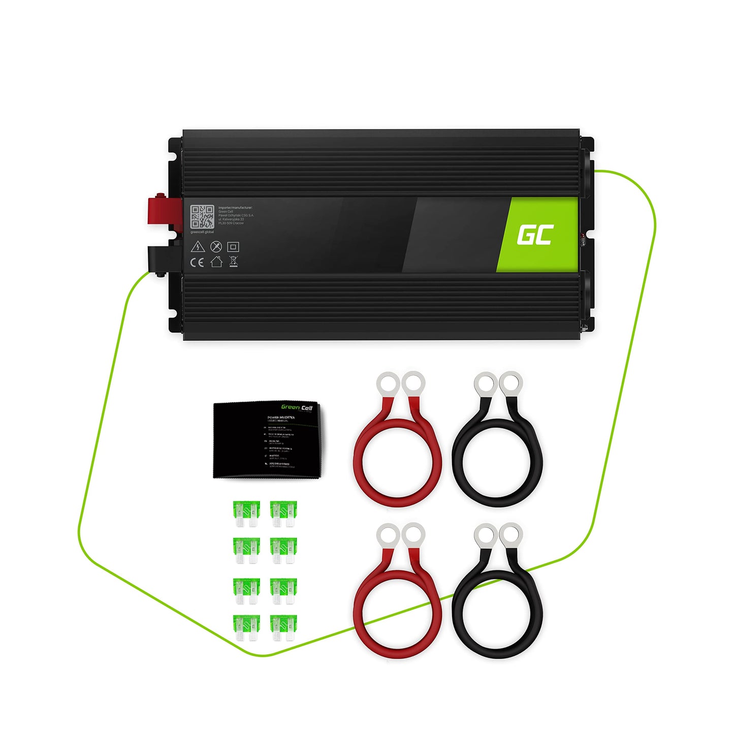 Green Cell® 3000W/6000W 12V to 230V Pure Sine Volt Car Voltage Converter Inverter Converter Pure Sine Wave Power Solar Inverter DC AC Converter Current Converter Caravan Car Charger - INV15