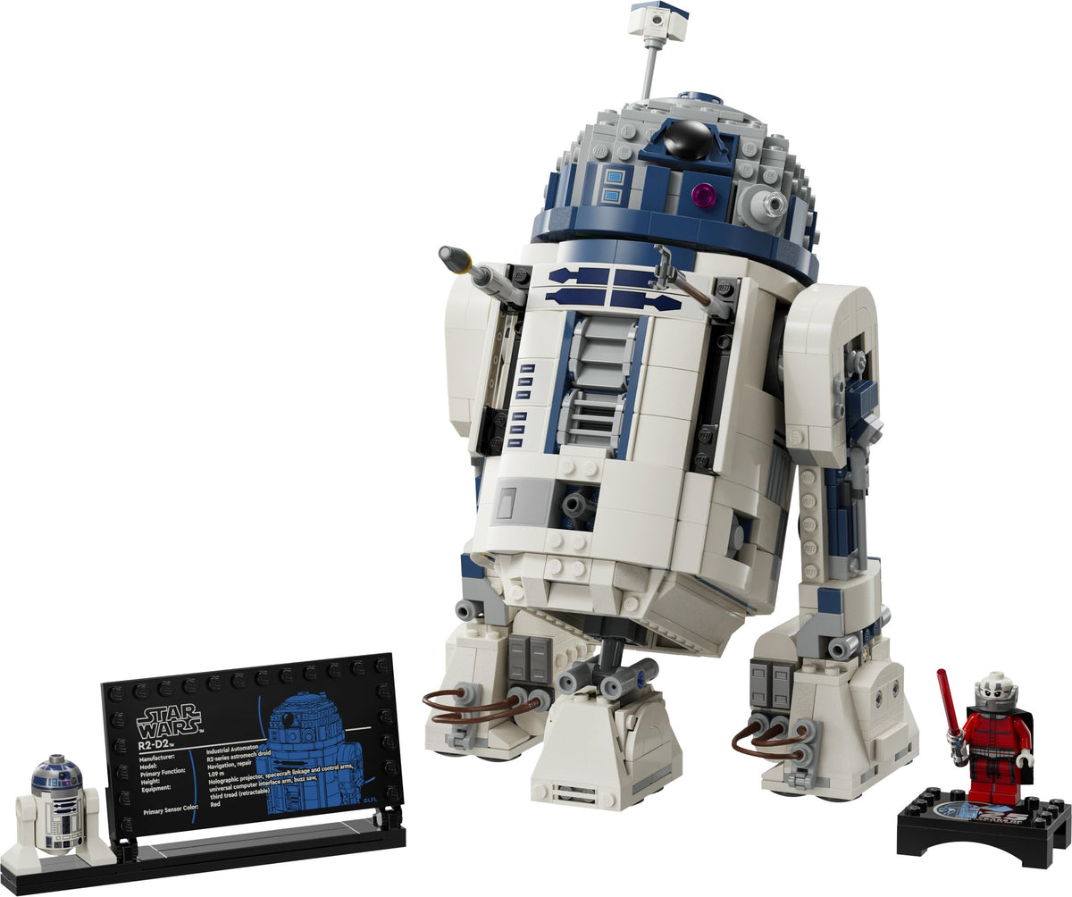 LEGO Star Wars 75379 R2-D2 Jucărie – Figură de expus cu cap rotativ, periscop și unelte, inclusiv figura minifigură Darth Malak – Cadou pentru băieți de la 10 ani și adulți