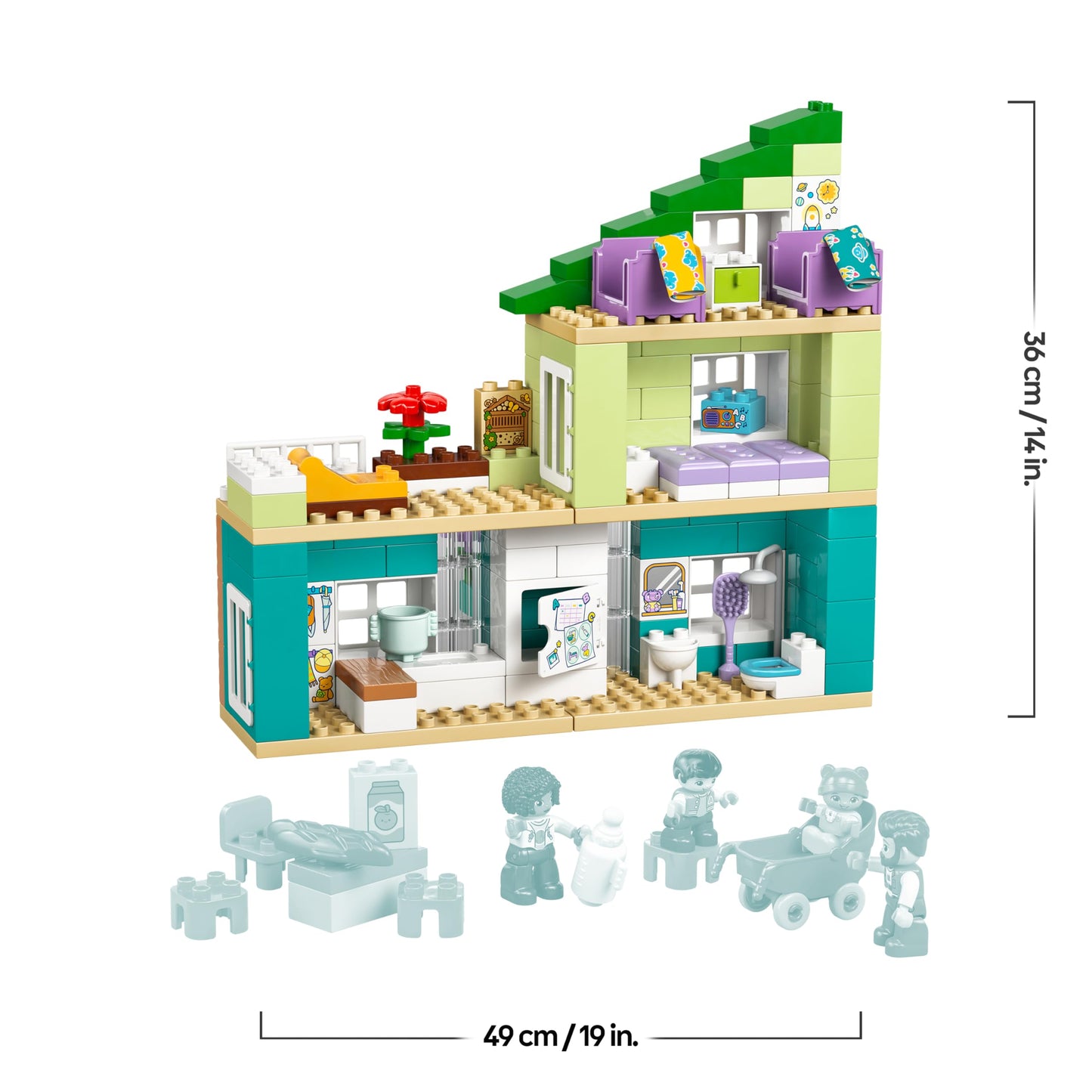 LEGO DUPLO 3-in-1 Modern Family House with Figures - Toddlers Learning Toy for Fine Motor Skills - Montessori Toy with Dollhouse Accessories - Gift for Girls and Boys from 2 Years - 10470