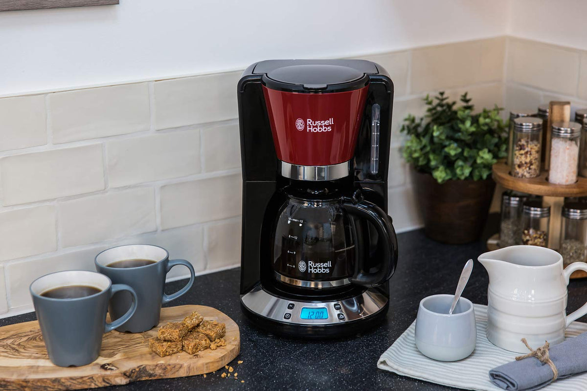 Russell Hobbs Filter Coffee Maker Colours+, Red, 1.25 l, 1 to 10 Cups - 24031-56