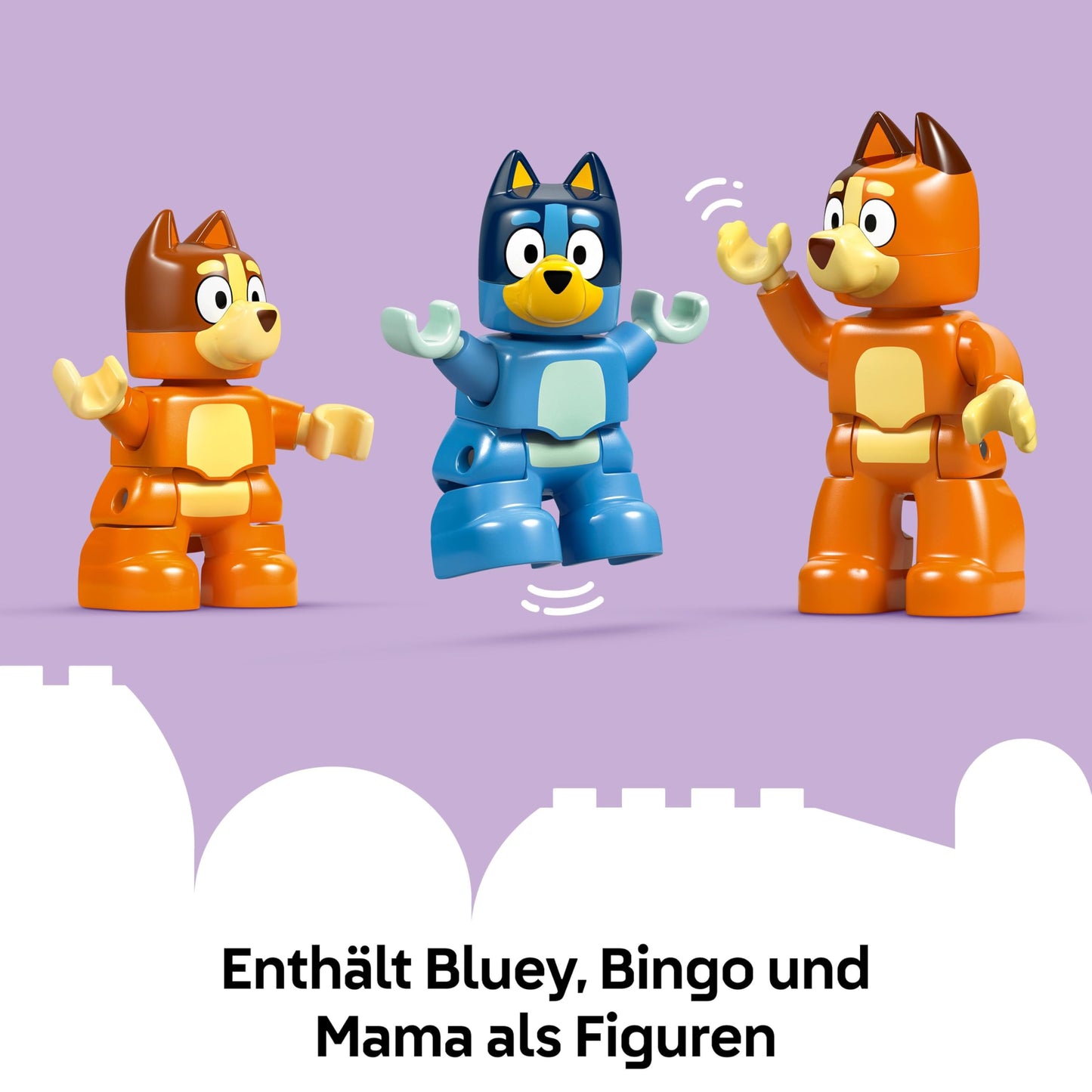 LEGO DUPLO Bluey: Bluey's family house with memory game - educational toy for toddlers - including 3 minifigures, opening windows and board game - gift for boys and girls aged 3 and over - 10459