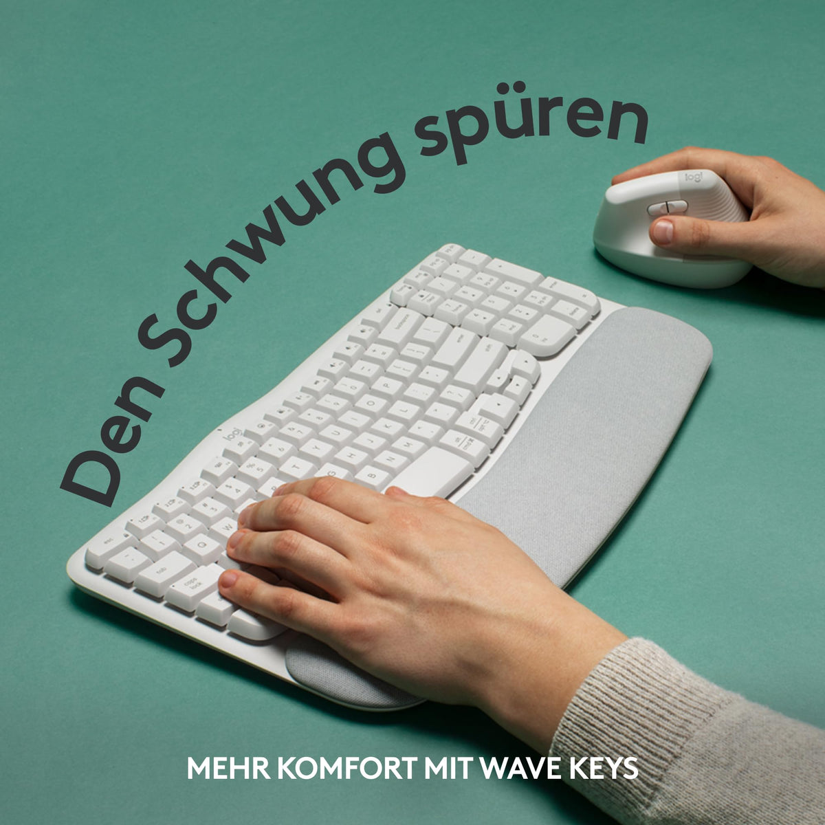 Logitech Wave Keys wireless ergonomic keyboard (White) - 920-012284