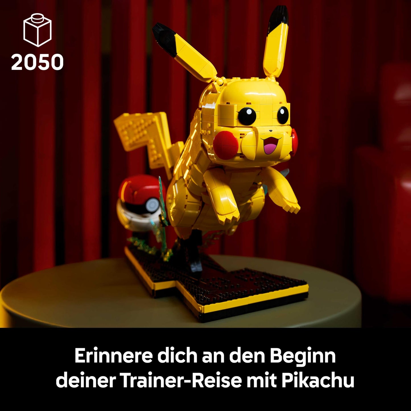 LEGO Pokémon Pikachu and Poké Ball - building set for adults - model building with movable anime figure and dynamic stand - DIY decoration for room or desk - gift for gaming fans - 72152