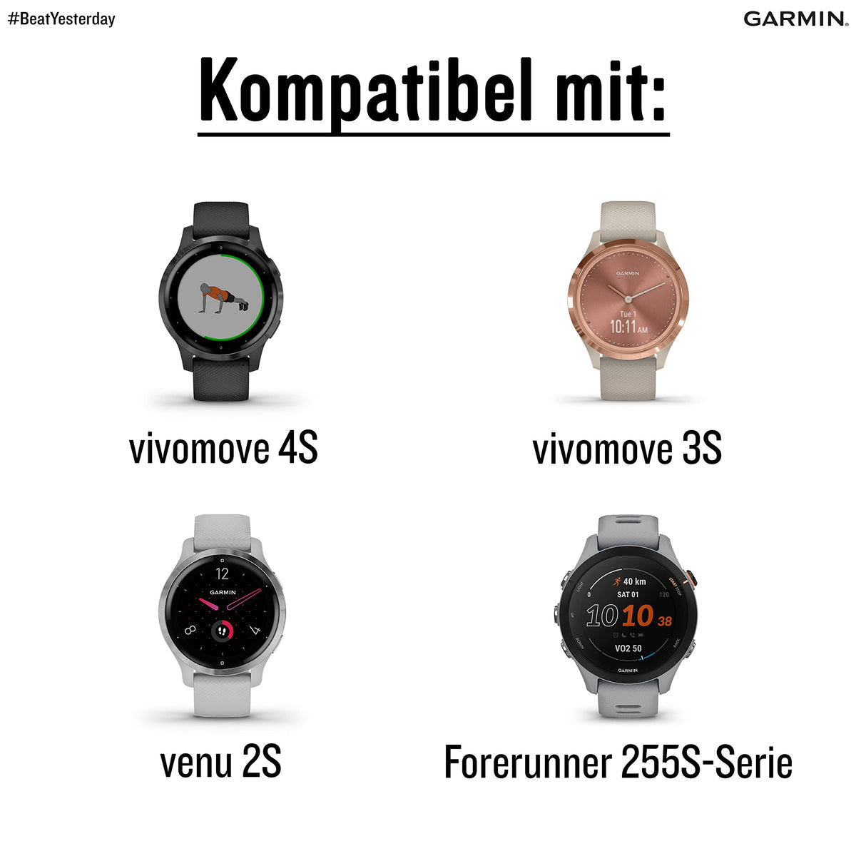 Brățară Garmin cu schimbare rapidă de 18mm, compatibilă cu anumite modele din seriile Forerunner, Venu, vivoactive și Legacy Hero, accesoriu original - 010-12932-0F