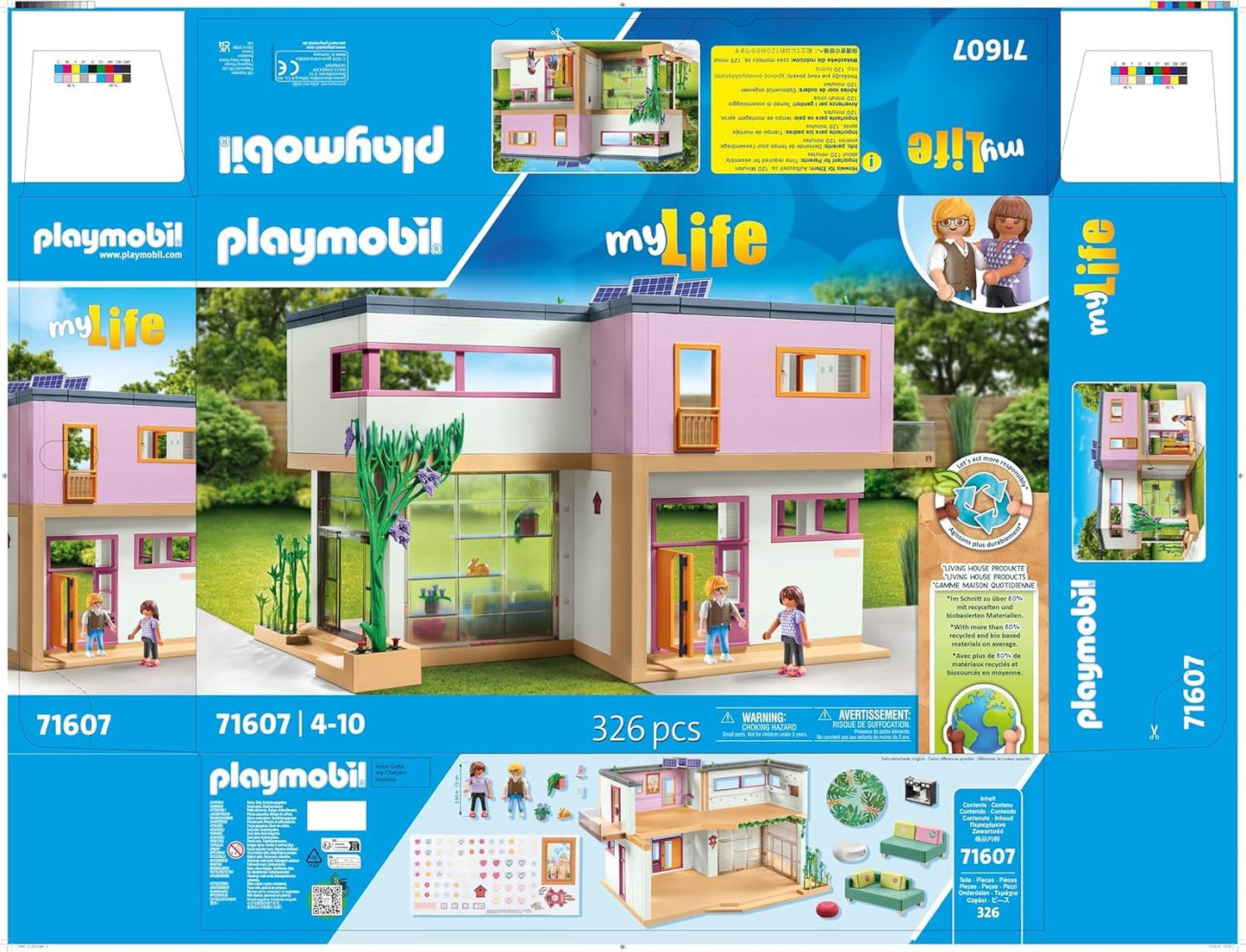 PLAYMOBIL MyLife 71607 house with winter garden, including two figures and a sticker sheet, made from over 80% recycled and bio-based materials, a variety of toys for children aged 4 and over