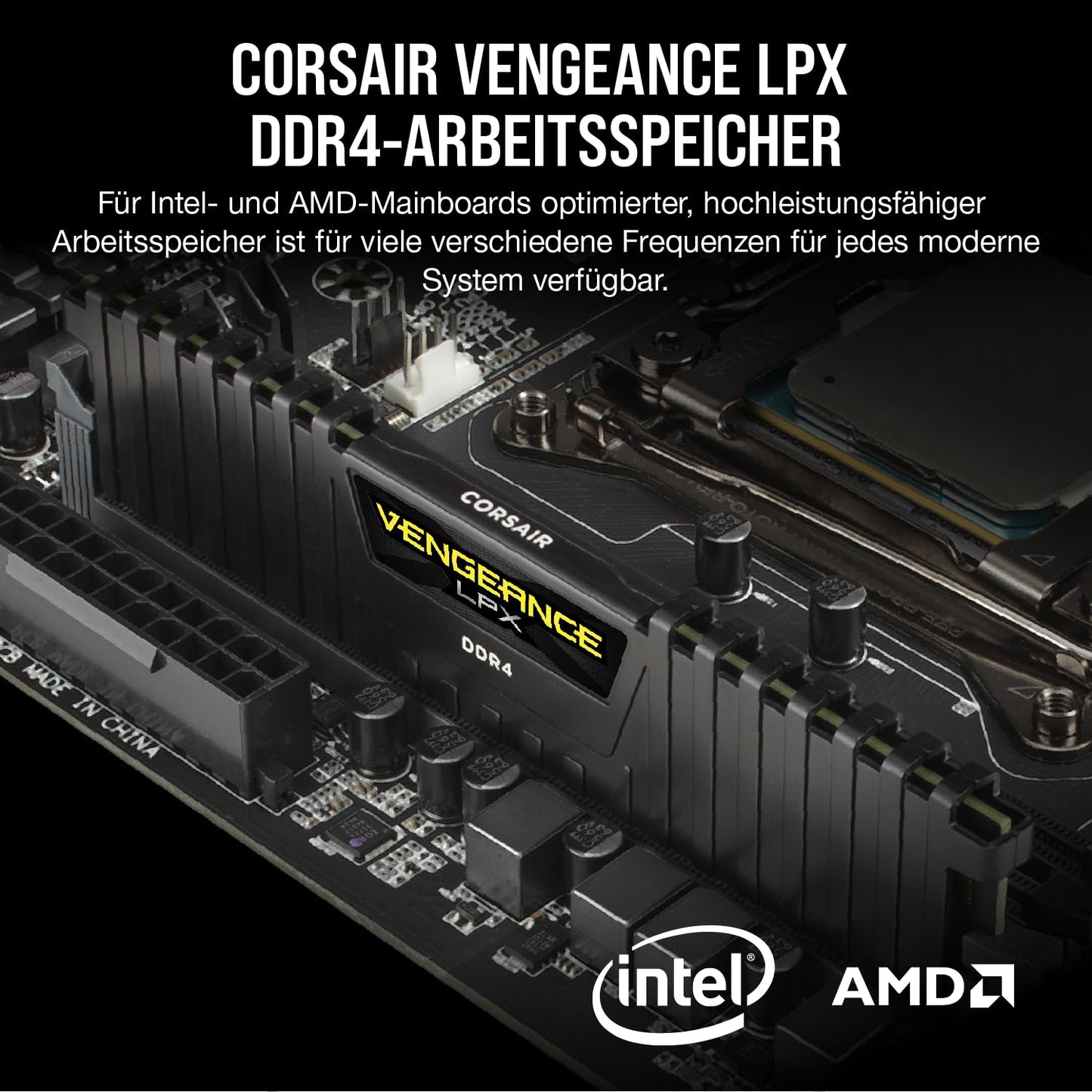 Corsair Vengeance LPX DDR4 RAM 32GB (2x16GB) Up to 3200MHz CL16 Intel XMP 2.0 Computer Memory - Black (CMK32GX4M2E3200C16)