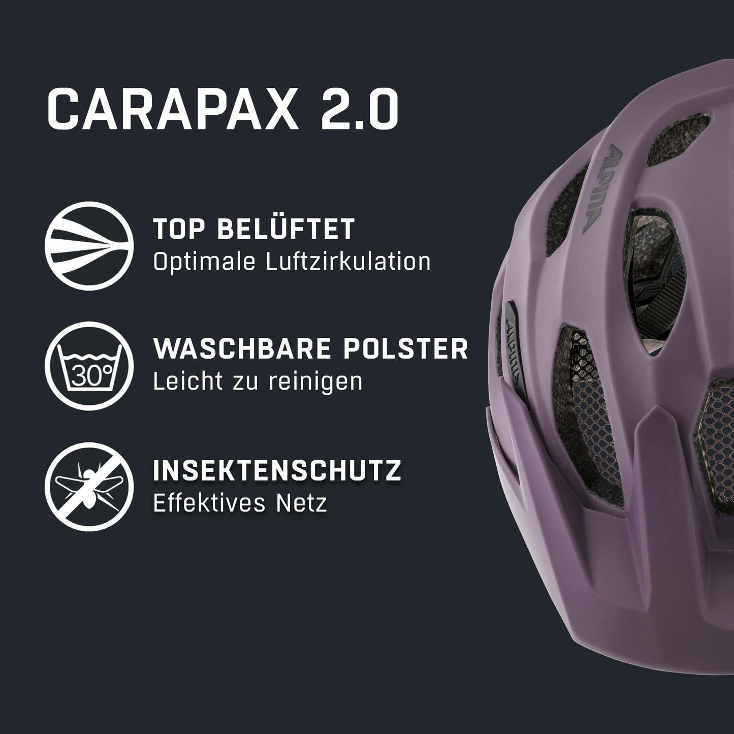 ALPINA Carapax 2.0 MTB bicycle helmet, Orchid matt, 52-57 cm - A9725151