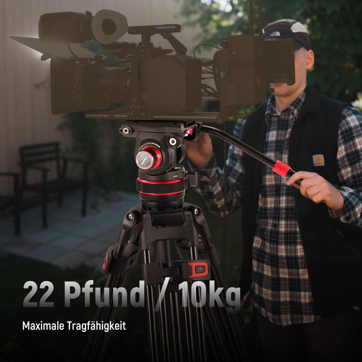 NEEWER 189cm video tripod video tripod with damping fluid head, metal heavy duty dual mode QR plate, photo tripod camera tripod compatible with DJI RS gimbals, TP75