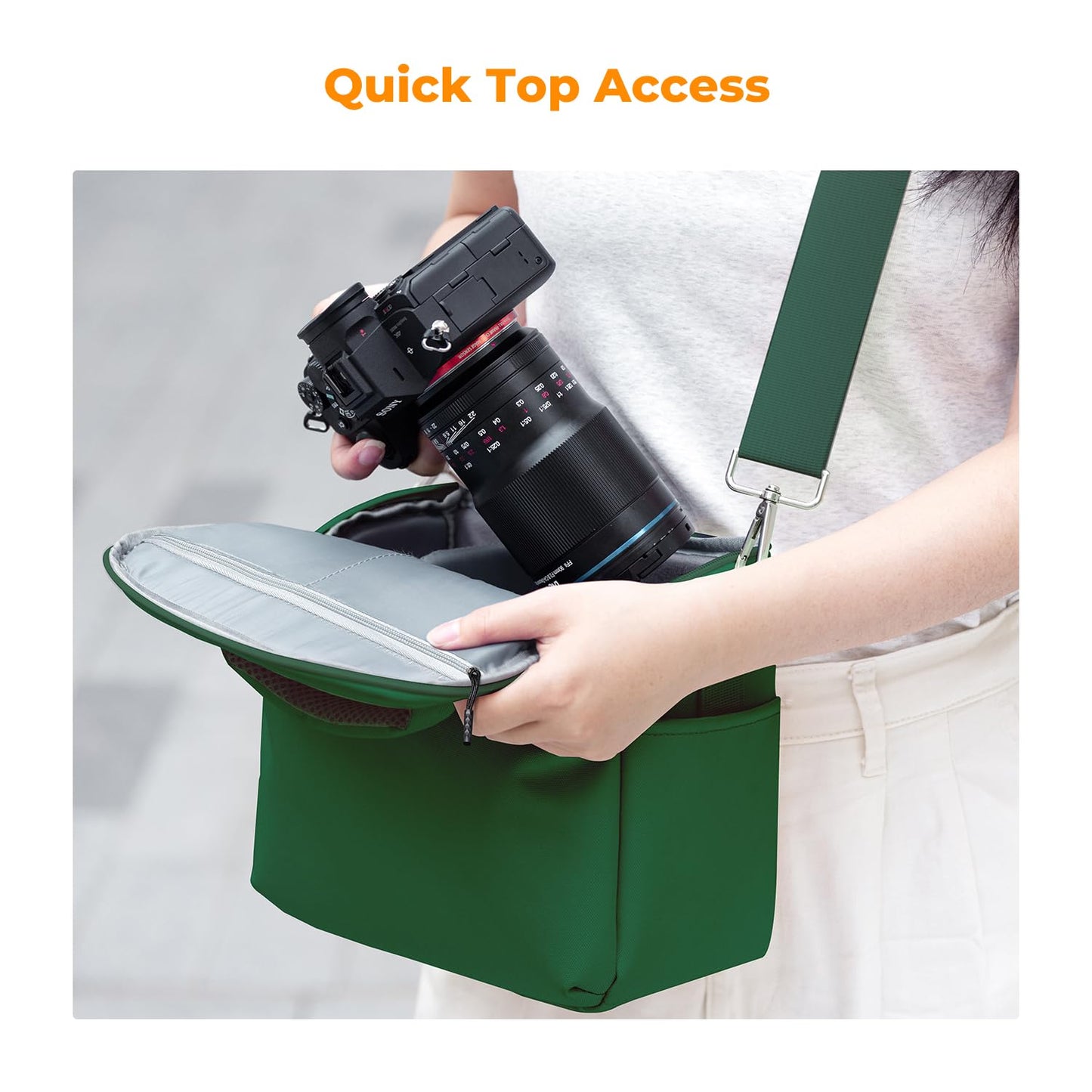 K&F CONCEPT Camera Backpack Camera Bag, SLR Bags Shoulder Bag, Camera Bag Liner Bag, Photo Bag for Photographers Suitable for Daily Use (Green) - JPKF13.179V8US