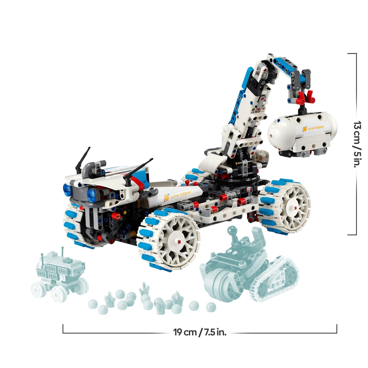 LEGO Technic Lunar Outpost Moon Rover Spacecraft - Interactive Toy - Crane and Solar Panels - Robot Model to Build and Play - Gift for Boys and Girls Ages 10+ 42211