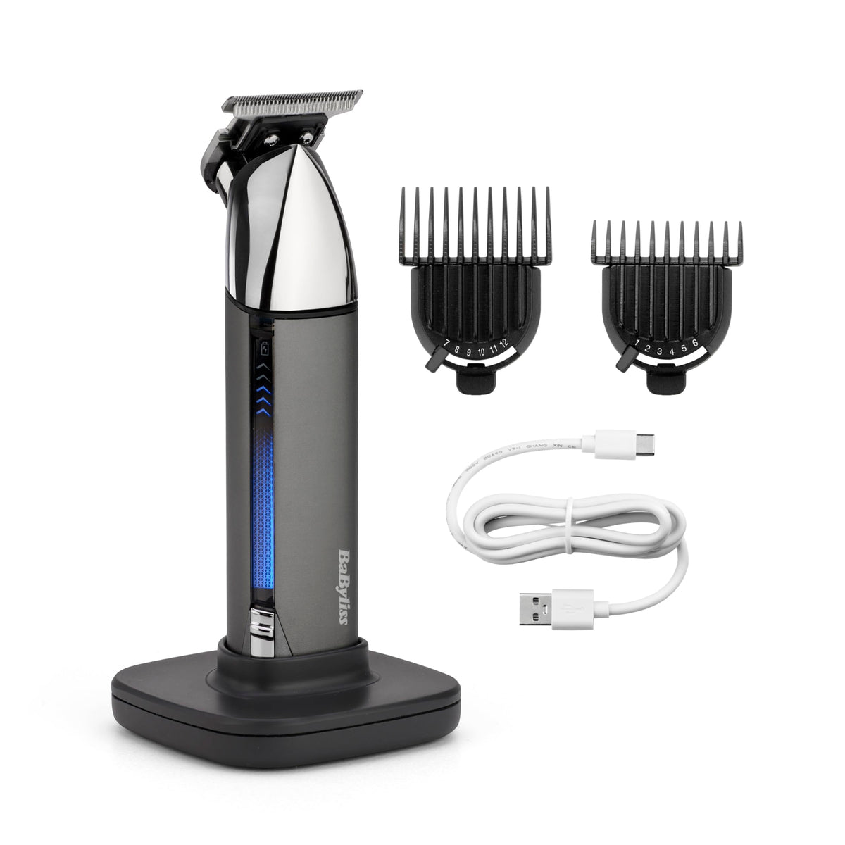 BaByliss Super-X Metal Hair & Beard Trimmer – Professional grooming tool with Japanese steel skeleton T-blade, lithium-ion battery, 5 hours of cordless runtime, waterproof, T996E