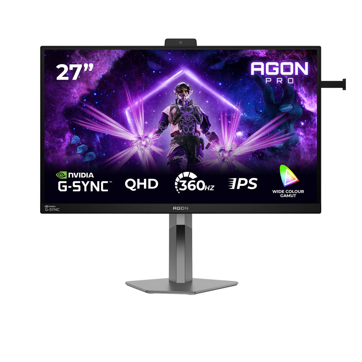 AOC AG276QSG2 Monitor de gaming WQHD de 27 inch, cu hub USB, 360Hz, panou Fast IPS, 1ms GtG, HDR10, compatibil G-Sync, ajustare pe înălțime, difuzoare, (2560x1440 HDMI 3X 2.1 TMDS DP 1x 1.4) negru