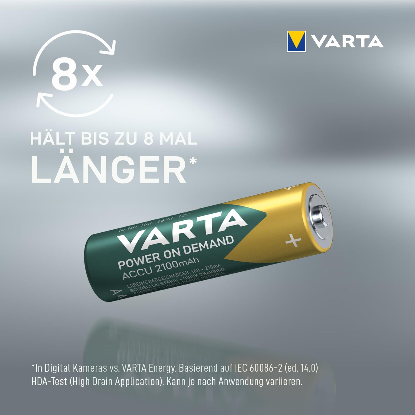 VARTA AA batteries, rechargeable, pack of 16, battery, power on demand, 2100 mAh Ni-MH, pre-charged, ready for immediate use [Exclusive to Amazon] - Power