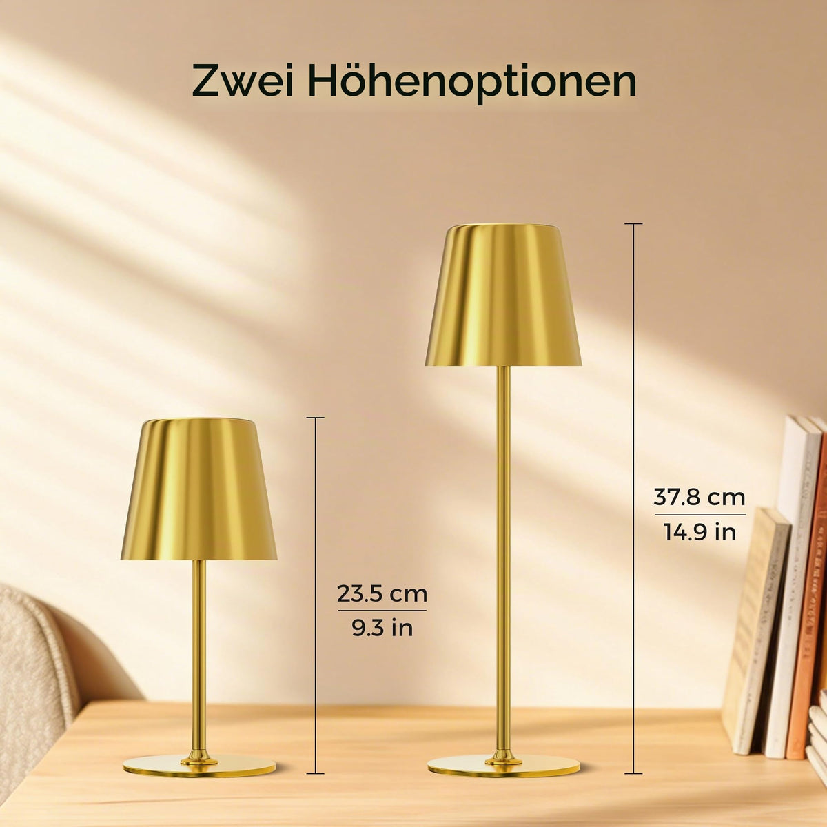 UPXNBOR LED table lamp wireless set of 2, metal table lamp outdoor and indoor - UP-WSA