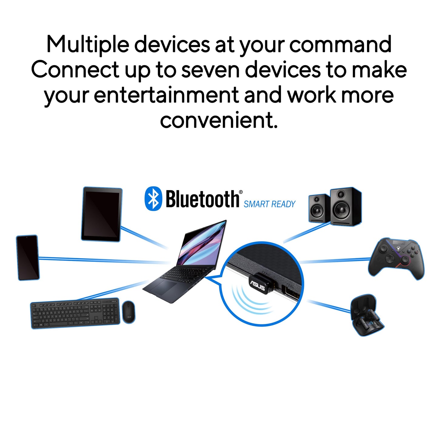 ASUS USB-BT540 Bluetooth 5.4 Dongle Adapter (compatible with - 90IG09N0-MO0B00