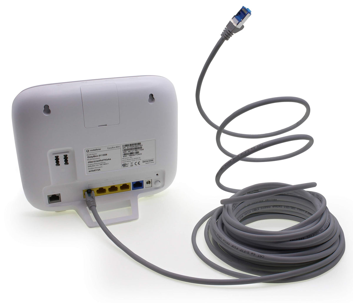1aTTack.de Patch Cable – 5X 7.5m Ethernet, Network, LAN Cable CAT6a (for Gigabit Networks, Routers, Switches, Modems with RJ45 Input – gray) - 4251073691299