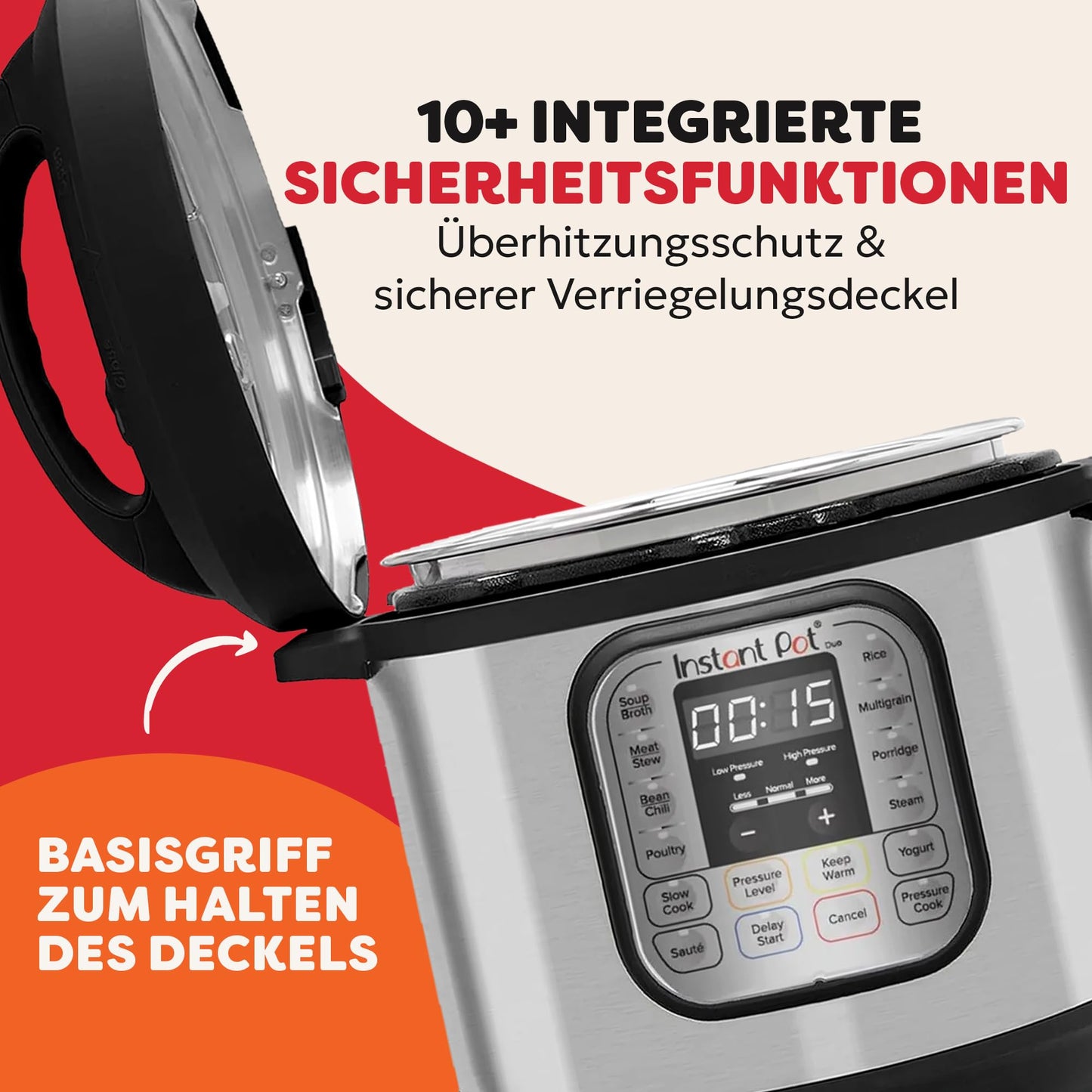 Instant Pot Duo 7-in-1 Multi Cooker 5.7L - Brushed Stainless Steel, Large Pressure Cooker, Slow Cooker, Rice Cooker, Sauteer, Yogurt Maker, Steamer and Food Warmer, Dishwasher Safe - 112-0182-01-EU