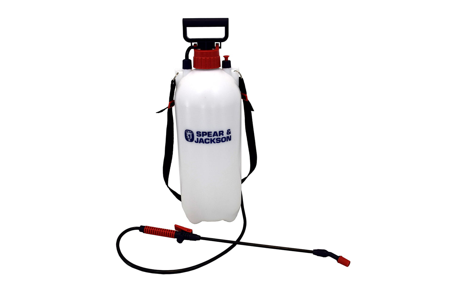 Spear & Jackson 8LPAPS 8 Liter (8L) Pump Pressure Sprayer - Spraying Water, Fertilizer & Pesticides, Adjustable Nozzle & Flow, 560mm Spray Lance with 1.3m Hose, Easy to Carry