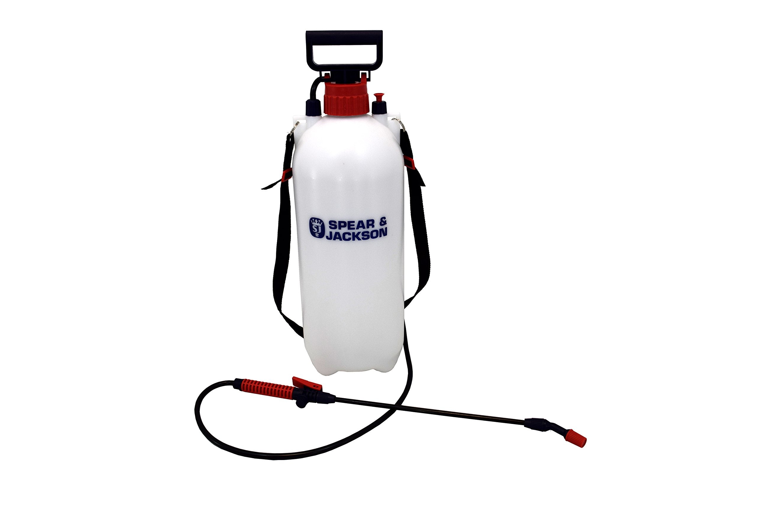 Spear & Jackson 8LPAPS 8 Liter (8L) Pump Pressure Sprayer - Spraying Water, Fertilizer & Pesticides, Adjustable Nozzle & Flow, 560mm Spray Lance with 1.3m Hose, Easy to Carry