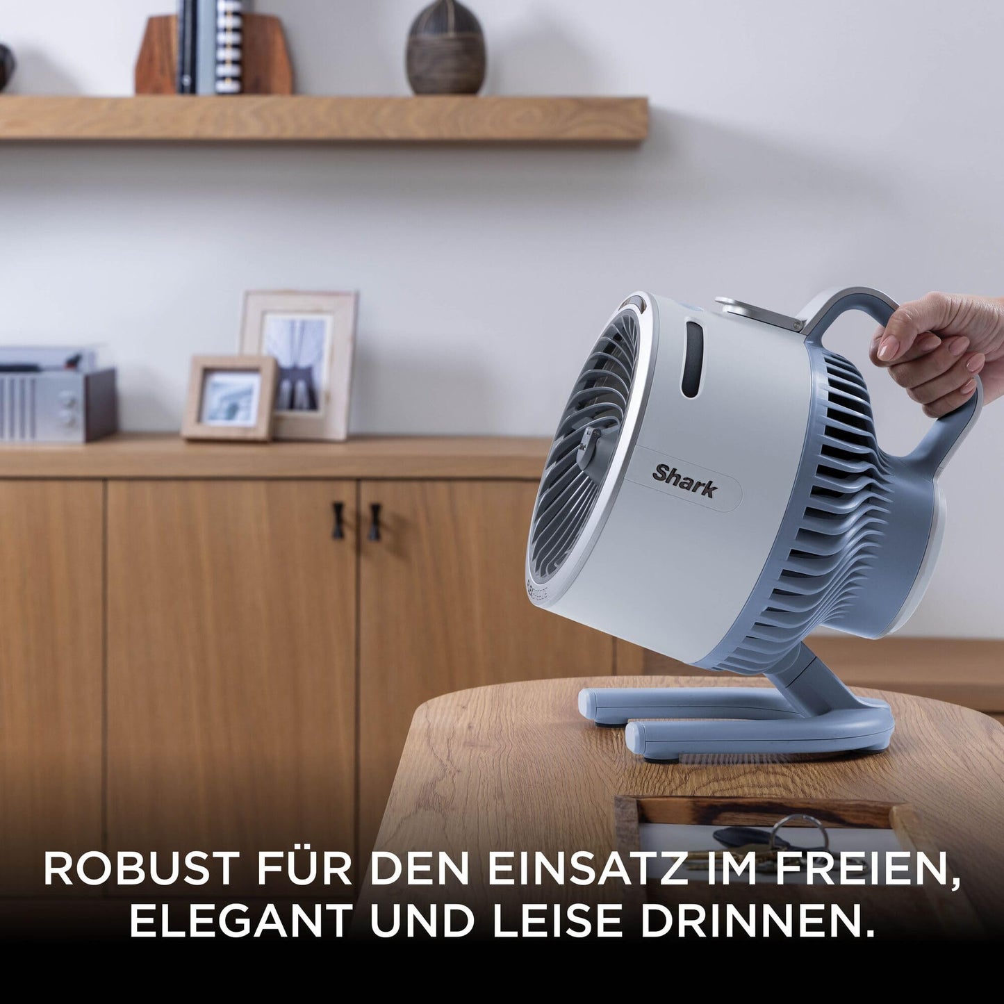 Shark FlexBreeze HydroGo Powerful Fan with Mist, Cooling for Indoor & Outdoor, Quiet & Durable, Wired & Wireless, Compact & Lightweight, 5 Speeds, Glacier FA050EUBL