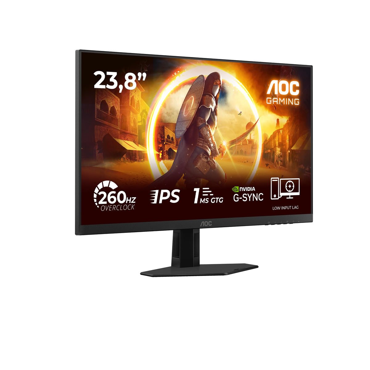 AOC 24G4ZREP 24 Inch FHD Gaming Monitor, 260Hz, Fast IPS Panel, 1ms GtG, Adaptive Sync, HDR10, G-Sync Compatible (1920x1080 HDMI 2X 2.0 DP 1x 1.4) Black