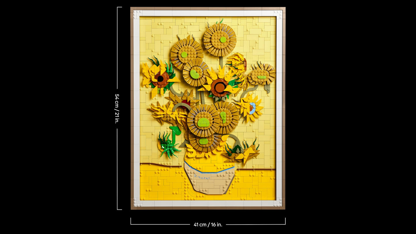 LEGO Art Vincent Van Gogh - Sunflowers - 3D flower painting with moving flowers - Decoration for the living room or office - Building kit for adults - Creative gift idea for men & women 31215