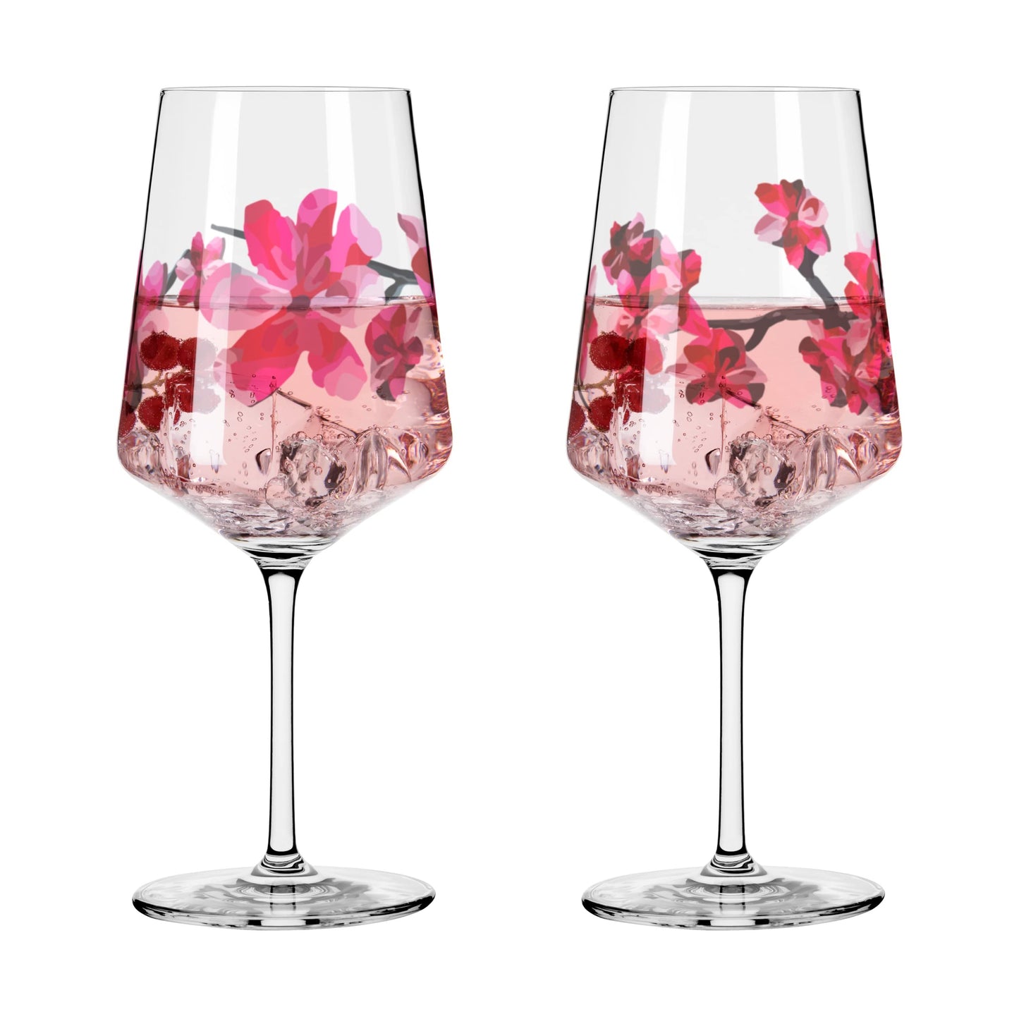 RITZENHOFF 3461006 Aperitif Glass Sprizz Set of 2 500 ml - Sommersonett Series No. 11 + 12 - with Asian motif red - Made in Germany