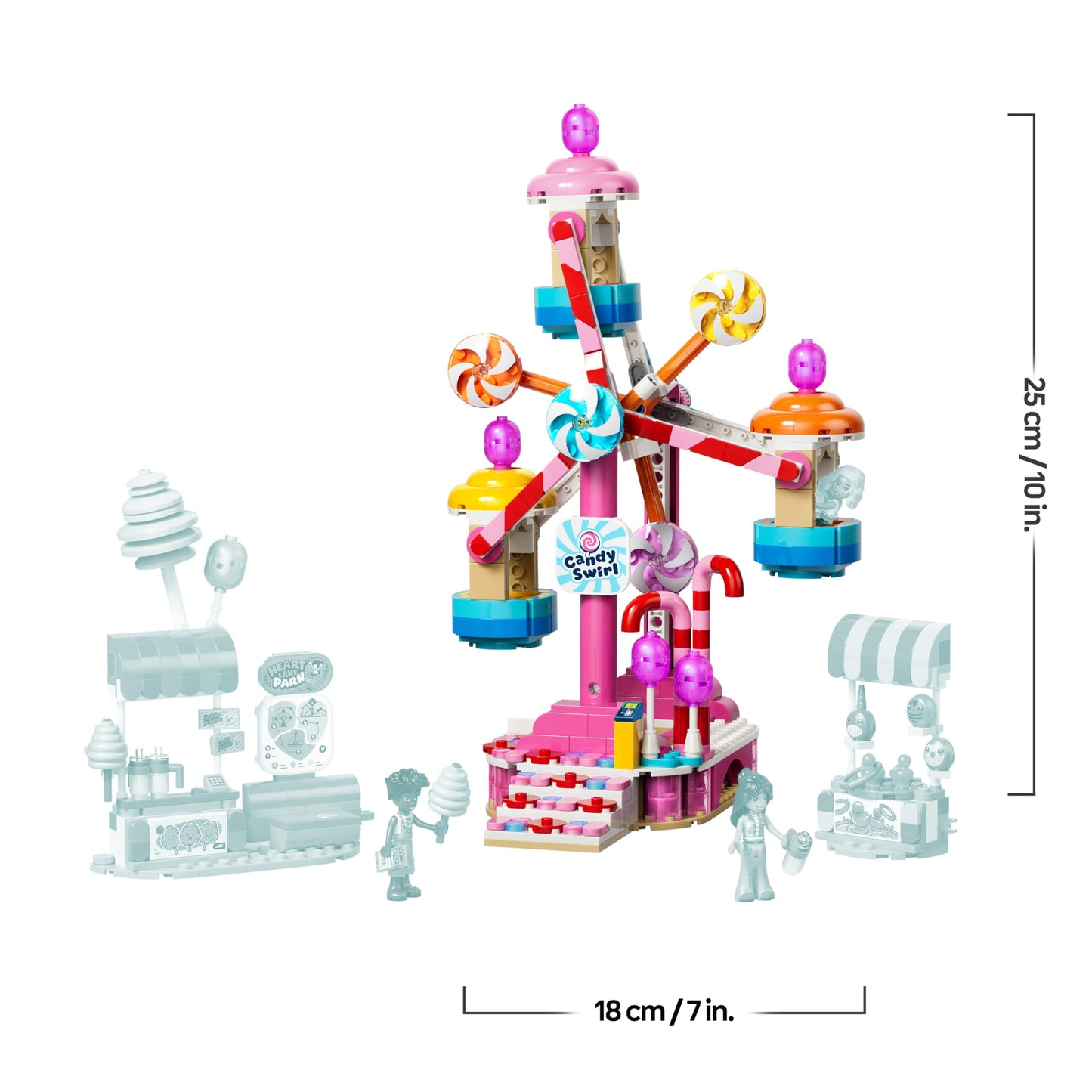 LEGO Friends Cupcake Ferris Wheel - Interactive playset with fairground games, 3 minifigures & accessories - Children's room decoration - Gift idea for girls aged 7 and up - 42700