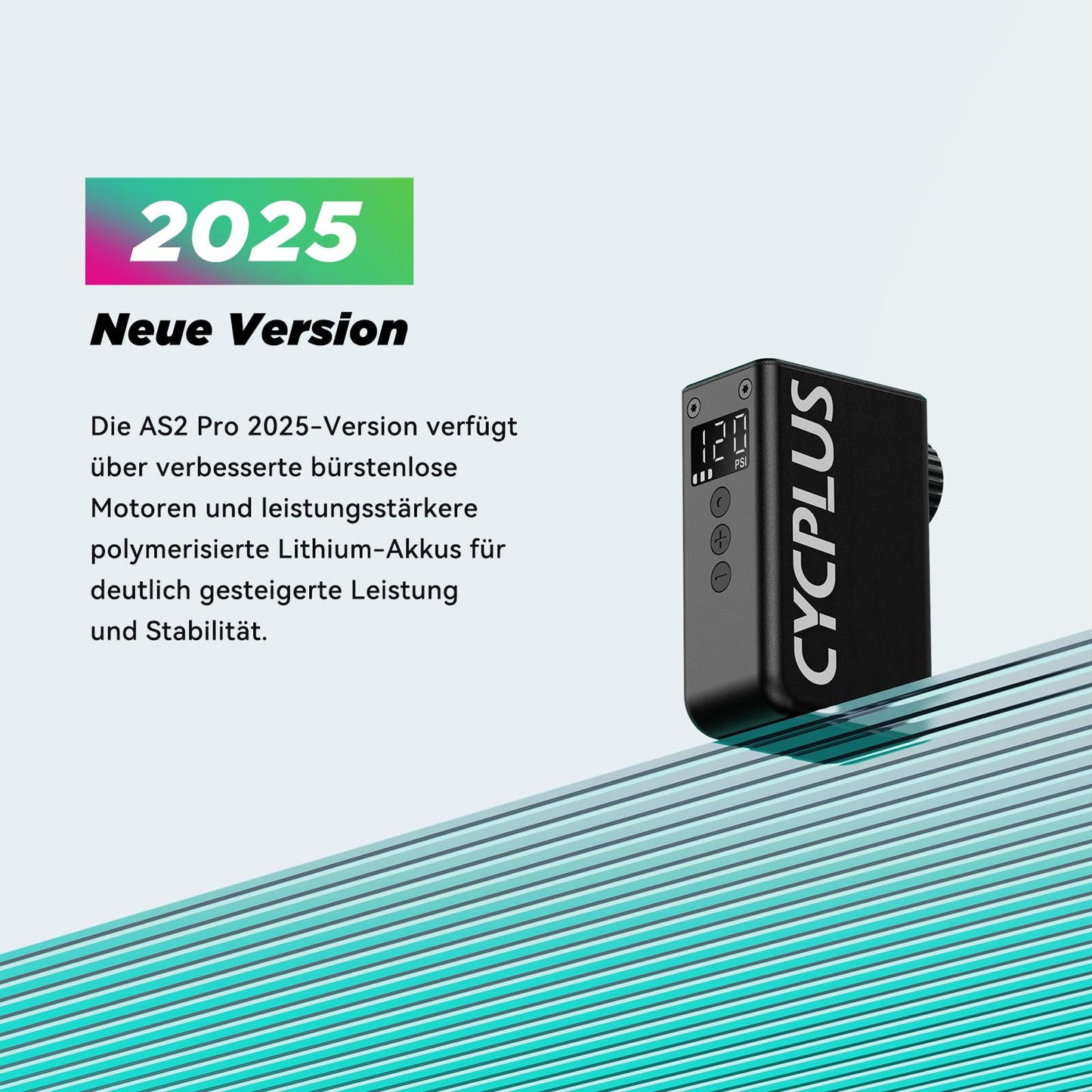 CYCPLUS AS2Pro Tiny electric bike pump, 120g, aluminum housing - AS2PRO