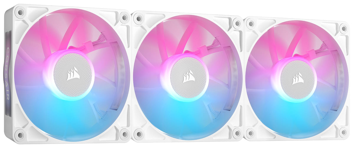 CORSAIR iCUE LINK RX120 RGB 120mm PWM-Lüfters – Pachet de trei, Alb - CO-9051022-WW