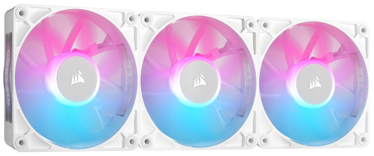 CORSAIR iCUE LINK RX120 RGB 120mm PWM-Lüfters – Pachet de trei, Alb - CO-9051022-WW