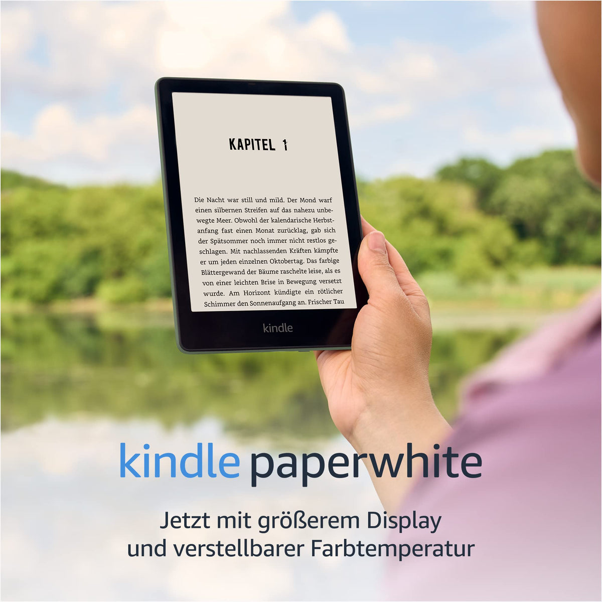 Certificat și recondiționat Kindle Paperwhite (16 GB) – Acum cu display de 6,8 inci (17,3 cm) și temperatură de culoare ajustabilă – cu reclame - Verde Agave - M2L3EK